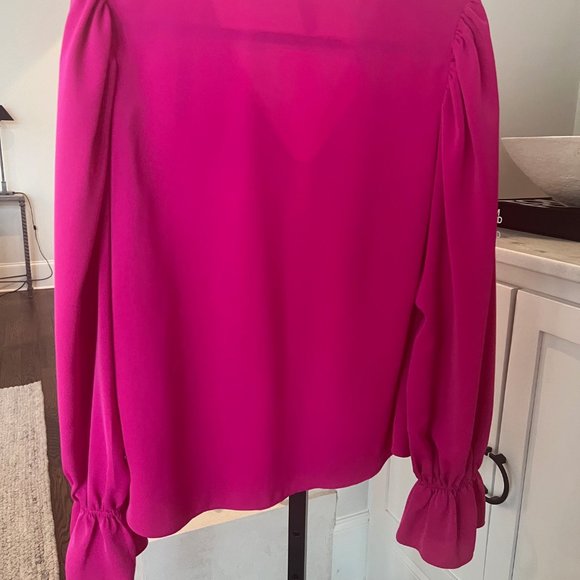 Aqua-Bloomindales Long Sleeve Pink Blouse - Picture 3 of 4